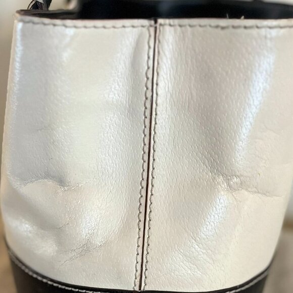 Kate Spade Black/Porcelain Leather Rachelle Berkeley Lane Satchel Tote Handbag - Picture 8 of 14